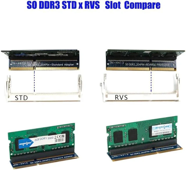 Alt view image 2 of 6 - DDR3 SO DIMM to Desktop Adapter SO DIMM DDR3 Memory RAM Adapter Card 204Pin Standard Slot Memory Tester Computer Components
