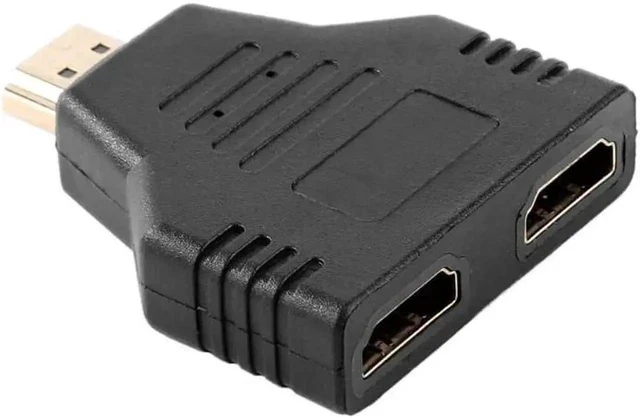 Alt view image 5 of 6 - 1 Pack 1080P HDMI Splitter Cable Adapter, Male to Dual Female 1 in 2 Out HDMI Mirror Extender for Synchronous Dual Display