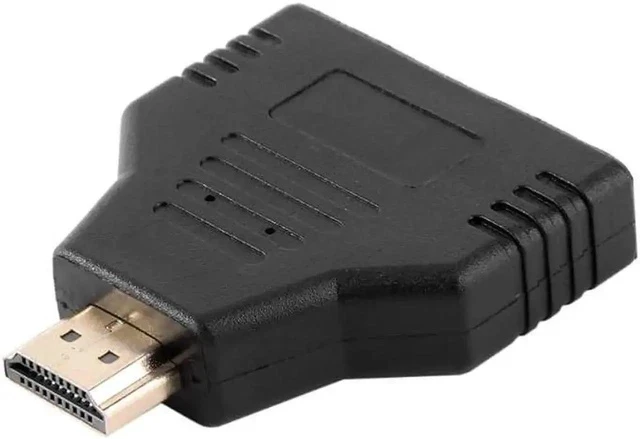 Alt view image 4 of 6 - 1 Pack 1080P HDMI Splitter Cable Adapter, Male to Dual Female 1 in 2 Out HDMI Mirror Extender for Synchronous Dual Display