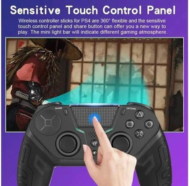 Alt view image 3 of 7 - Wireless Game PS4 Gamepad Controller For PS4 Elite/Slim/Pro Console For Dualshock 4 Gamepad With Programmable Back Button Support PC Black