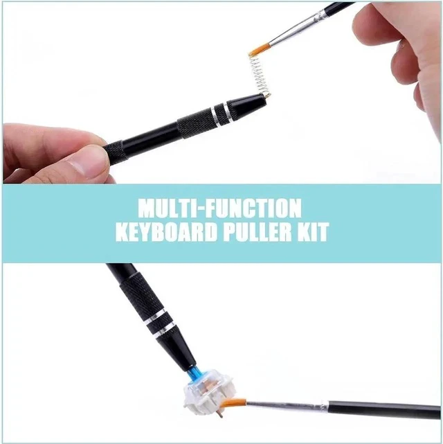 Alt view image 2 of 7 - Mechanical Keyboard Switch Puller Set, Keycap Remover Kit Keyboard Cleaner Tool Including Keycap Puller, Switch Clamp, Stem Holder, Lube Pen-Easy to Pull (Black)