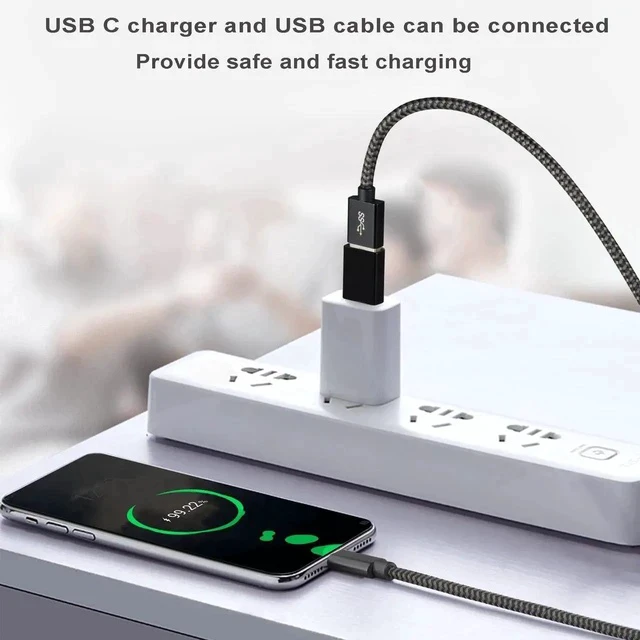 Alt view image 5 of 6 - USB C to USB 3.0 Adapter Cable 4 Pack, USB Female to USB C Male Adapter Fast Charging for Charger, USB-C to UAB A Converter for MacBook pro Laptop PC iMac iPad air and More Type c Device
