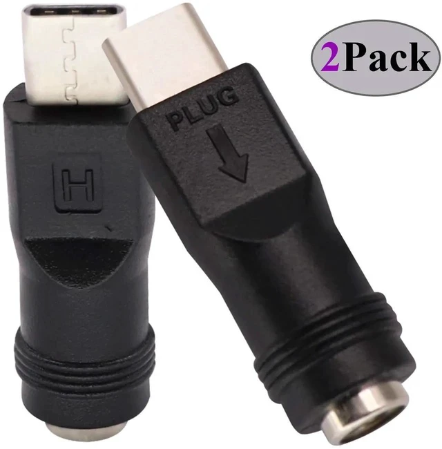Alt view image 4 of 5 - Type C Power Adapter - 2Pack DC 5.5x2.1mm Female Connector for Type C USB Charging Device