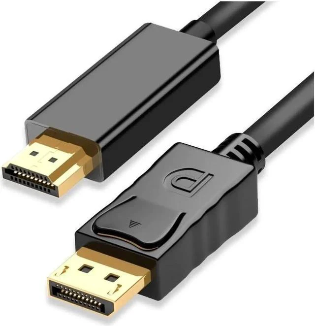 Main image of DisplayPort to HDMI 6 Feet Cable, DP to HDMI Male to Male Adapter 1080P HD Gold-Plated Cord Compatible with HP, and Other Brand