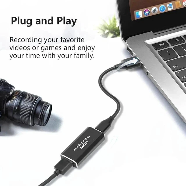 Alt view image 5 of 6 - Capture Card, Audio Video Capture Card HDMI Game Capture to USB 1080p 60fps, with Type-C to USB Cable, 4K Full HD Game Capture Low Latency Record for Live Streaming/Gameplay Console