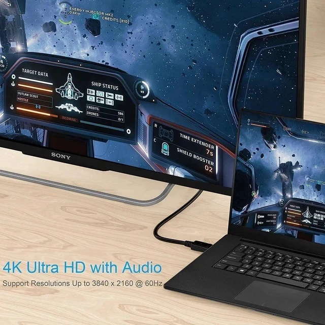 Alt view image 3 of 7 - 4K DisplayPort to DisplayPort Cable, 3 Feet, Gold-Plated High Speed Display Port 1.2 Cable (4K@60Hz, 2K@144Hz) DP Cable Compatible with Computer, Desktop, Laptop, PC, Monitor, Projector
