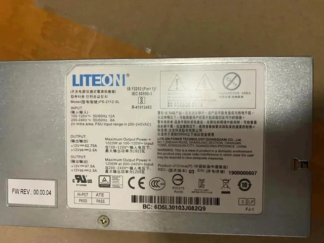 Alt view image 3 of 5 - 1200W Server Power Supply For PowerEdge C6100 C6220 C6220I SD330 PS-2112-5L