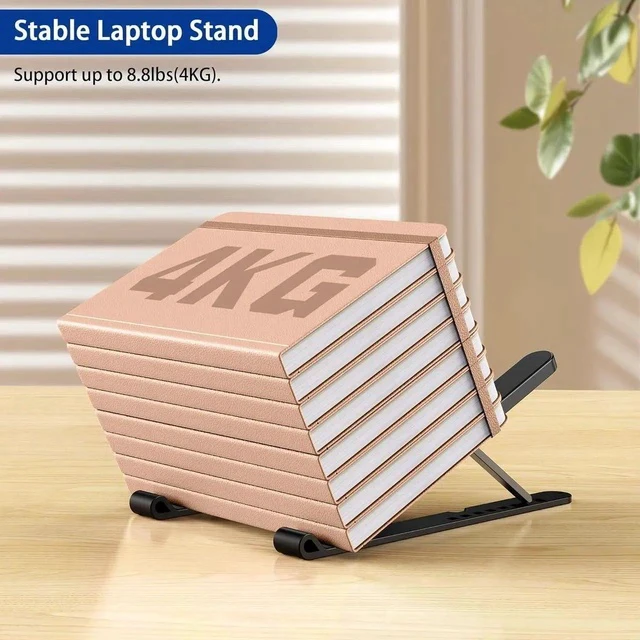 Alt view image 5 of 7 - LS01 Pro Ergonomic Laptop Stand Plastic Laptop Riser Portable and Adjustable Notebook Computer Holder Compatible with 10-15.6 Laptops (Black)