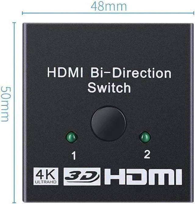 Alt view image 2 of 7 - HDMI Splitter 4K 1080P Switch Bi-Direction 1x2/2x1 Adapter HDMI Switcher 2 in 1 out for PS4/3 TV Box Nitendo Switch