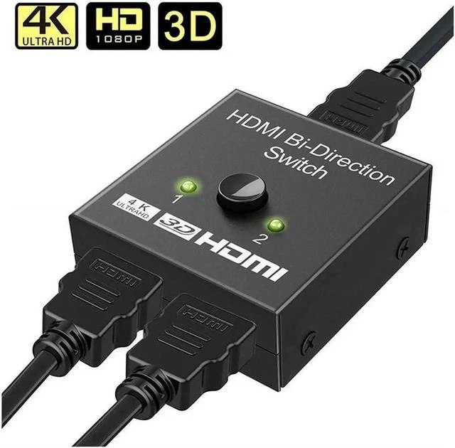 Alt view image 3 of 7 - HDMI Splitter 4K 1080P Switch Bi-Direction 1x2/2x1 Adapter HDMI Switcher 2 in 1 out for PS4/3 TV Box Nitendo Switch