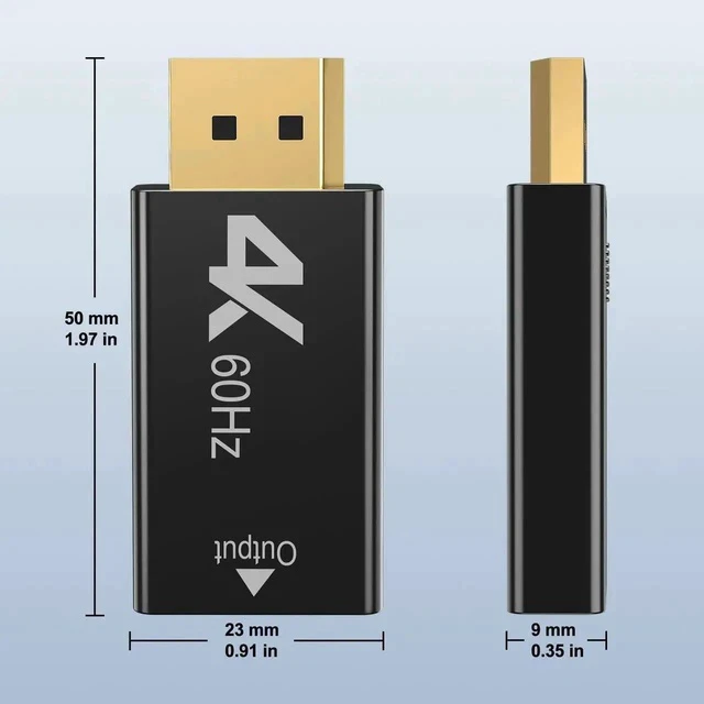 Alt view image 3 of 7 - 2 Pack 4K 60Hz DisplayPort to HDMI Adapter, Unidirectional DP Male to HDMI Female Converter Gold-Plated Connector for Laptop Desktop Monitor HDTV Projector
