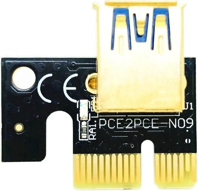 Alt view image 5 of 6 - 6pcs est 009S PLUS USB 3.0 PCI-E Riser VER009 Express 1X 4x 8x 16x Extender pcie Riser Adapter Card SATA 15pin to 6 pin Power