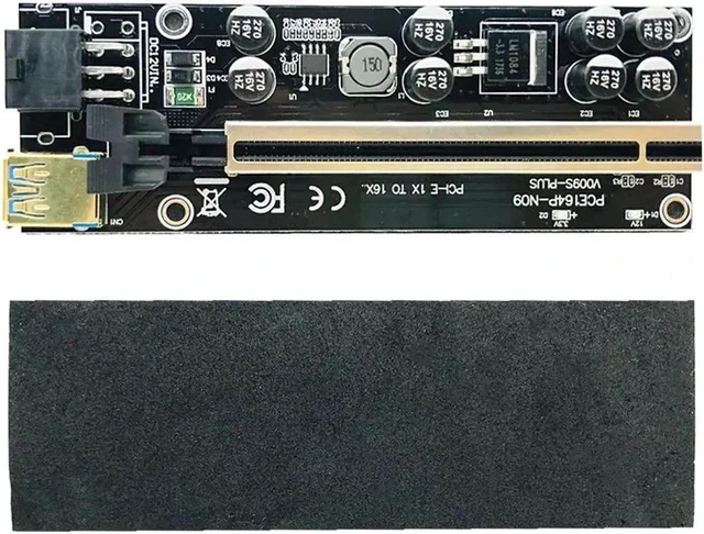 Alt view image 4 of 6 - 6pcs est 009S PLUS USB 3.0 PCI-E Riser VER009 Express 1X 4x 8x 16x Extender pcie Riser Adapter Card SATA 15pin to 6 pin Power