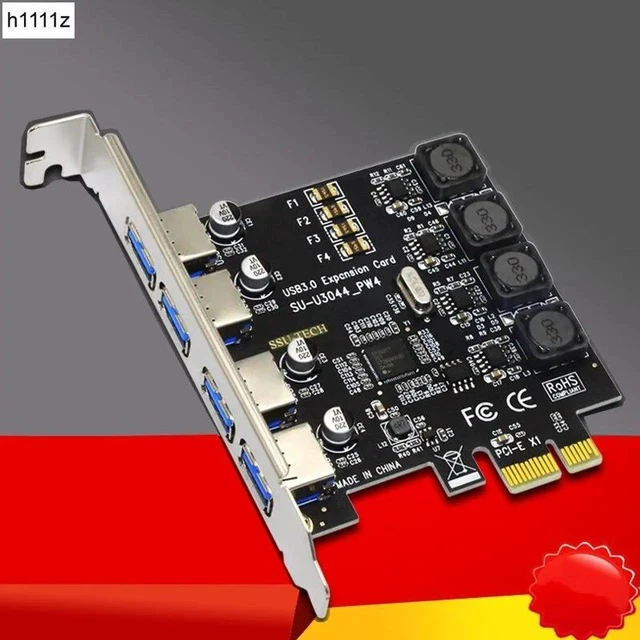 Alt view image 6 of 6 - USB 3.0 PCI-E Card 4Port USB3.0 HUB PCI Exprss PCI-E to USB 3.0 Expansion Card Adapter 5Gbps For Desktop Computer Components