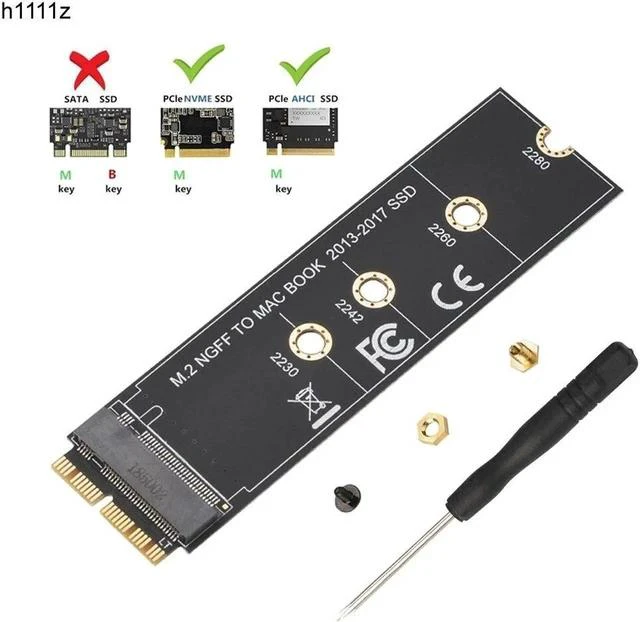 Main image of M.2 NVME SSD Convert Adapter Card for MacBook Air Pro Retina 2013-2017 NVME/AHCI SSD Upgraded Kit For A1465 A1466 A1398 A1502 M2
