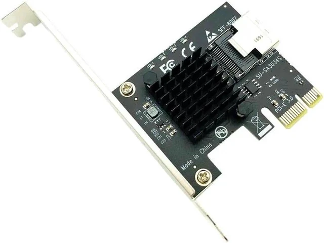Alt view image 2 of 6 - Chi a Mining PCIe to Mini SAS 8087 4 Port SATA 3 6G SSD Adapter PCI-e PCI Express X1 Controller Expansion Card Riser Add On Card