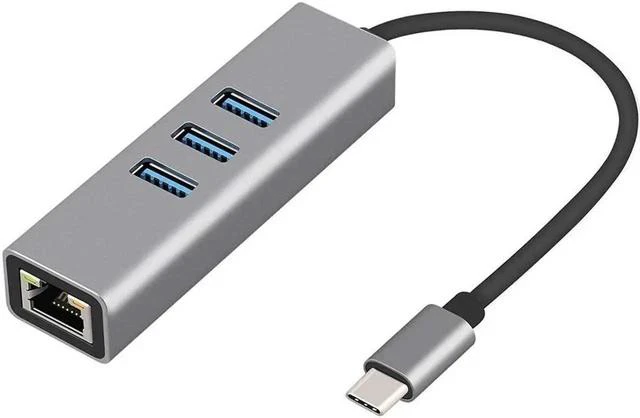 Main image of USB-c hub, Type C to Gigabit Ethernet and 3 USB 3.0 adapters, Aluminum Portable hub, RJ45 Gigabit Ethernet Network Adapter, Converter, hub, for 10 / 100 / 1000 Mbps Ethernet
