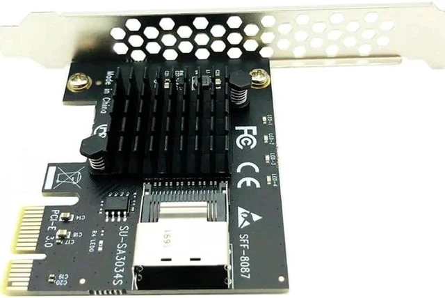 Alt view image 6 of 6 - Chi a Mining PCIe to Mini SAS 8087 4 Port SATA 3 6G SSD Adapter PCI-e PCI Express X1 Controller Expansion Card Riser Add On Card