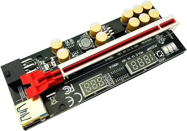 Alt view image 3 of 5 - 6PCS Riser 016 USB3.0 PCIE Riser PCI Express X16 Extender Adapter 016 GPU Riser Card SATA 15pin to 6pin Power Voltage Monitoring
