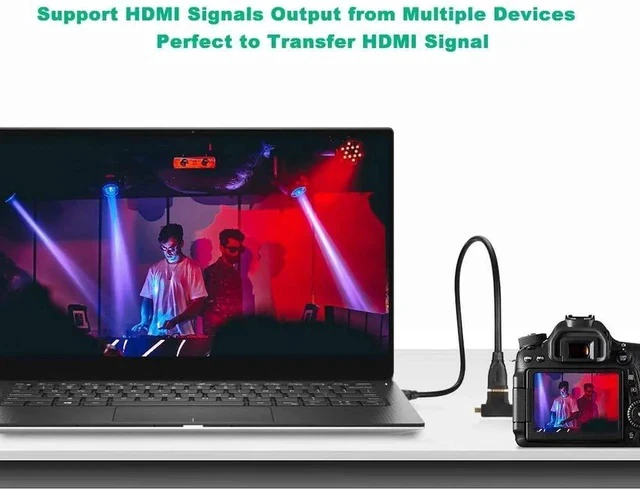 Alt view image 5 of 7 - 4 Pack 2-in-1 Mini & Micro HDMI Male to Standard HDMI Female Adapter, Gold-Plated Universal HDMI Extender Connector for Camera, Camcorder, Tablet & Laptop