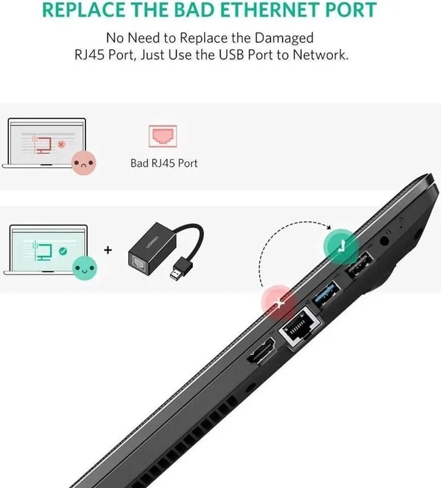 Alt view image 5 of 7 - USB Ethernet Adapter USB 2.0 Network Card to RJ45 Lan for Windows 10 Xiaomi Mi Box 3 Nintend Switch Ethernet USB, Black