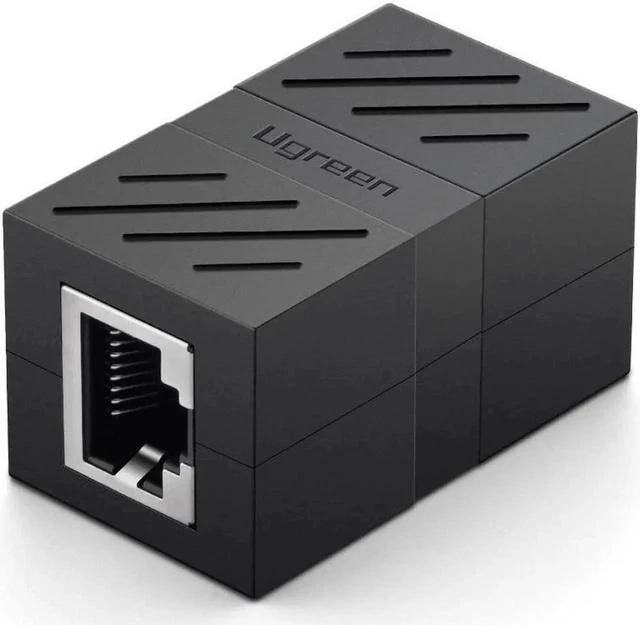 Main image of Female to Female Network LAN Connector Adapter Coupler Extender RJ45 Ethernet Cable Extension Converter-Black