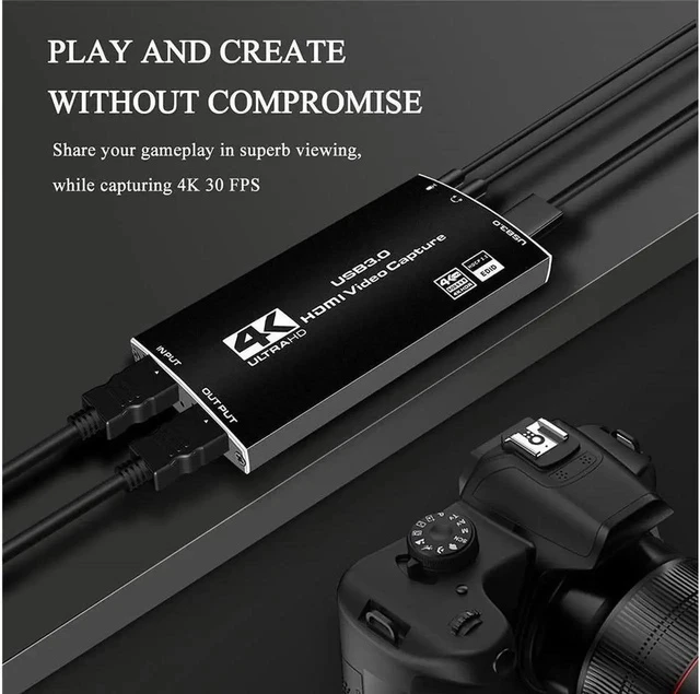 Alt view image 4 of 7 - 4K@60hz HDMI Video Capture Card 1080p 60fps Board Game Capture Card USB 3.0 Recorder Box Device Support HDR, EDID, HDCP2.2 for Live Streaming Video Recording HDMI Loop Out