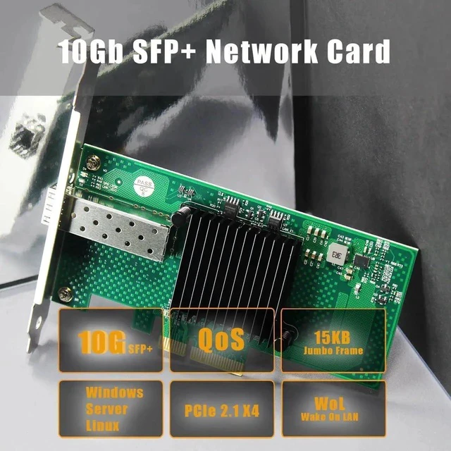 Alt view image 6 of 7 - ST7315 1-Port 10Gb SFP+ Ethernet Network Card with Intel 82599EN Controller, PCIE 2.0 X4 Interface, Support Windows 11/10/Windows Server/Linux/ESX/VMware ESXi(Not Support Mac OS)