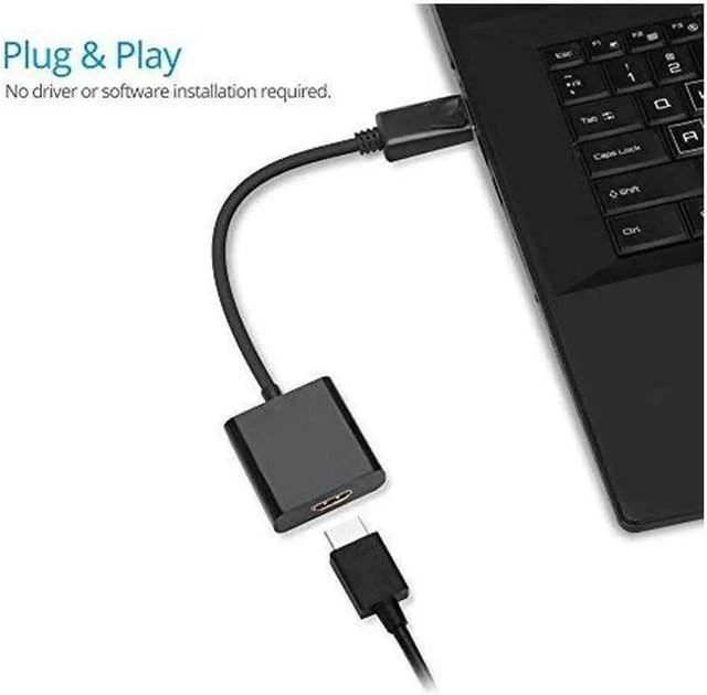 Alt view image 2 of 6 - DisplayPort to HDMI Adapter Converter Support 1080P - Male to Female DP to HDMI for DisplayPort Enabled Desktops and Laptops to Connect to HDTV/HDMI Displays - Black