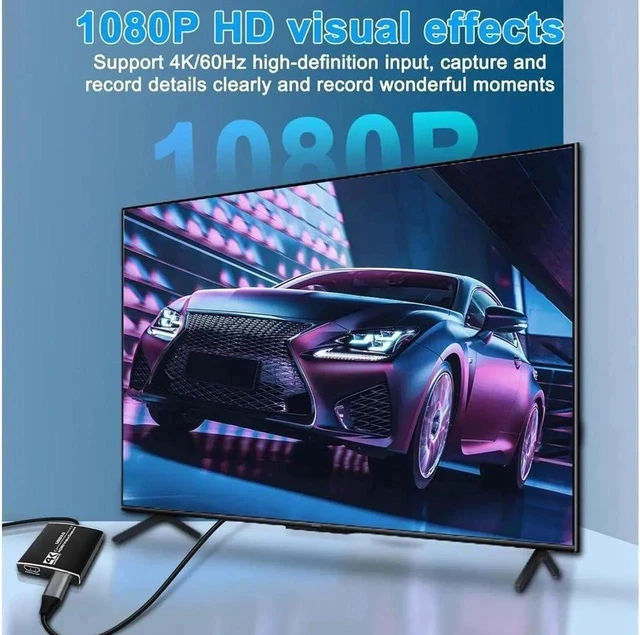 Alt view image 5 of 7 - Capture Card 1080p 60fps 4K30Hz HDMI Video Game Capture Card to USB A/C with Microphone & HDMI Loop-Out, Low Latency Record Broadcast Live Streaming for Nintendo Switch/PS5/OBS/PC/Camera