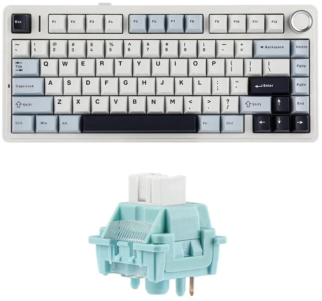 Alt view image 2 of 2 - Aula F75 PRO 75% Gaming Keyboard with LEOBOG Ice Vein 100 Pcs 42gf Linear Keyboard Switches