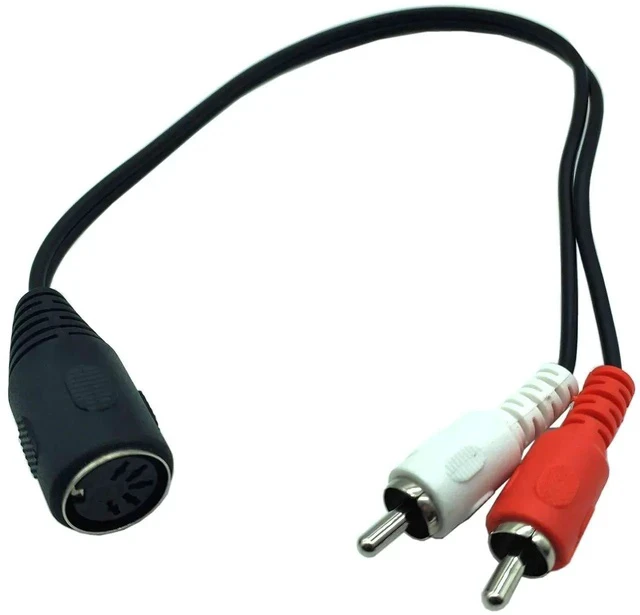 Alt view image 2 of 6 - DIN 5 Pin to RCA Cable, 1.5Ft/50cm 5-Pin Din Female to 2 RCA Male Audio Adapter Cable for Electrophonic Bang & Olufsen, Naim, Quad, Stereo Systems