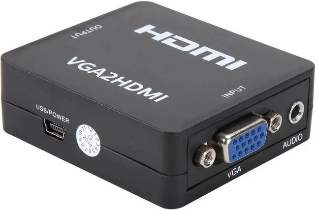 Main image of VGA to HDMI, GANA 1080P Full HD Mini VGA to HDMI Audio Video Converter Adapter Box With USB Cable and 3.5mm Audio Port Cable Support HDTV for PC Laptop Display Computer Mac Projector