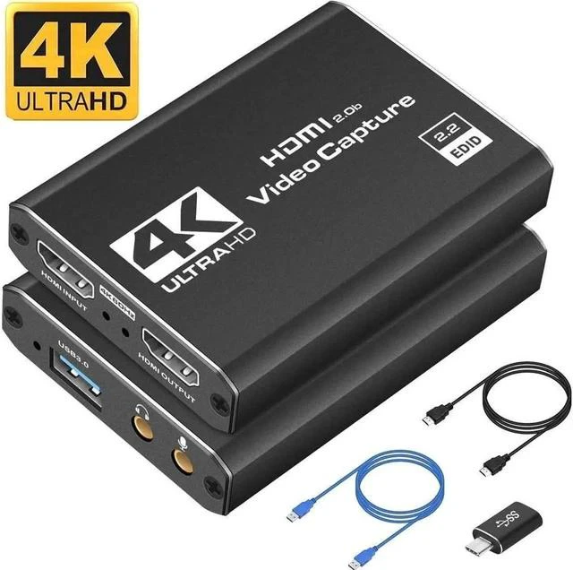 Main image of 4K 1080P 60FPS Video Capture Card, HDMI to USB/Type-C Live Gamer Capture Card , Ultra-Low Latency for Streaming and Recording, Work with Nintendo Switch, PS5, PS4, Xbox One, PC