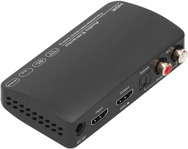 Alt view image 2 of 5 - HDMI Splitter, HDMI Audio Extractor Switch, Bluetooth 5.0/4K/60HZ Analog Stereo R/L Audio Extractor Compatible with Dolby HD/DTS HD/Dolby Atoms/Dolby AC3/DTS/LPCM (HDCN0052M1)