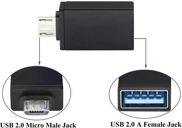 Alt view image 2 of 7 - OTG Micro to USB Adapter, Aluminum Alloy Micro USB Male to USB 2.0 A Female OTG (On The Go) Adapter for Android Smartphone Tablets More USB and Micro Devices (2 Pack-Black)