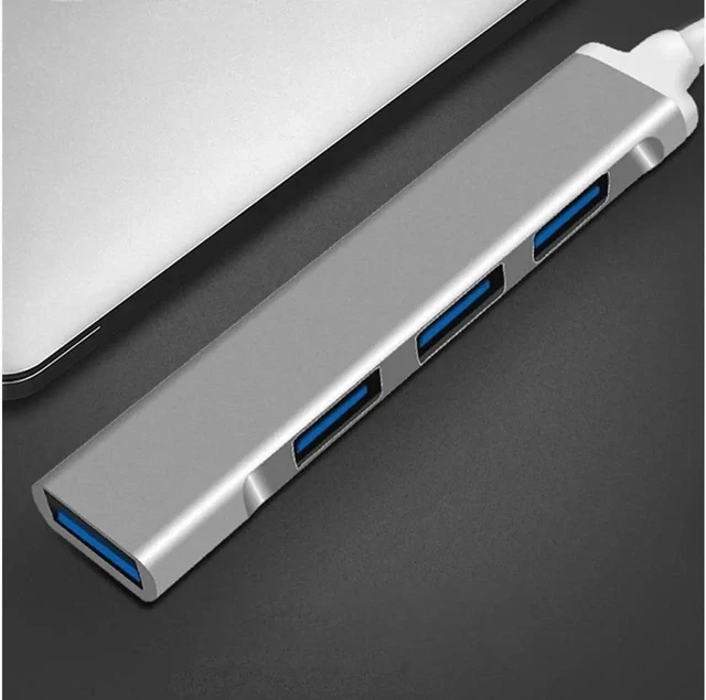 Alt view image 3 of 7 - USB 3.0 Hub with 4 Port USB3.0 Ultra Slim Data Hub Compatible for MacBook Mac Pro Mini, iMac, Surface Pro, XPS, IdeaPad, MateBook X Pro, Notebook PC, USB Flash Drives-Gray