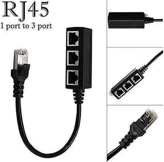 Alt view image 2 of 5 - RJ45 Ethernet Splitter Cable Minriu RJ45 Y Splitter Adapter 1 to 3 Port Ethernet Switch Adapter Cable for CAT 5/CAT 6/CAT 7
