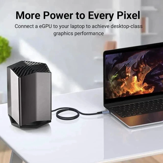 Alt view image 3 of 7 - 40Gbps Thunderbolt 4 USB4 Cable 1.5ft, USB C Thunderbolt 4 Cable with 8K Video and 240W Charging, USB 4 Thunderbolt Cable Compatible with USB4, Thunderbolt 3 Cable Hub Docking Steam Deck