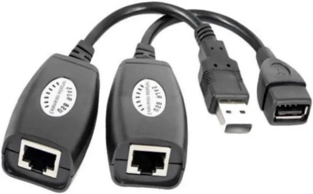 Main image of LAN Cable Computer RJ45 Cable USB Extension Extender Adapter Up To 150ft Using CAT5 RJ45 LAN Cable