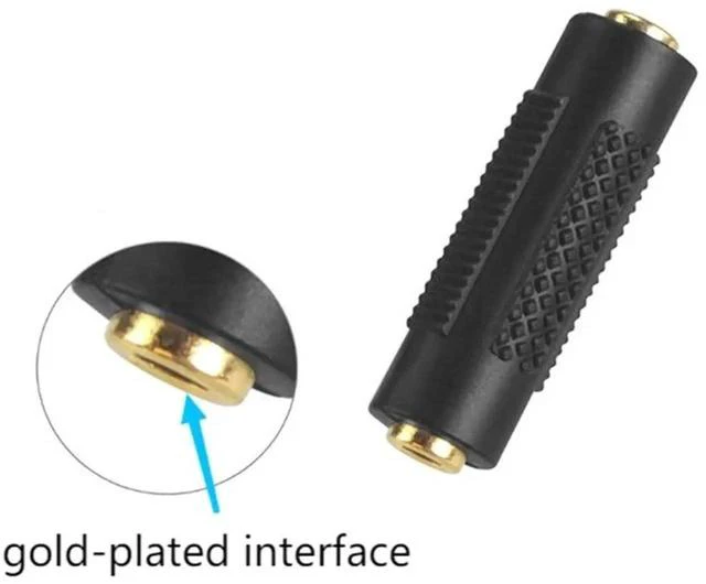 Alt view image 4 of 7 - 3.5mm Stereo Jack to 3.5mm Jack Adapter Female to Female Audio Connector Coupler Gold Plated for Stereo Cable Speaker & Headphone 2 Pack