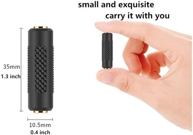 Alt view image 6 of 7 - 3.5mm Stereo Jack to 3.5mm Jack Adapter Female to Female Audio Connector Coupler Gold Plated for Stereo Cable Speaker & Headphone 2 Pack