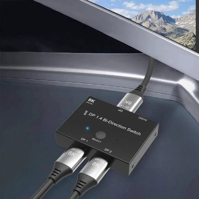 Alt view image 6 of 7 - DisplayPort Switch Box 2-in-1-out 8K@30Hz 4K@120Hz DisplayPort 1.4 Switcher Compatible with PC, Laptop, Monitor, Gaming, TV
