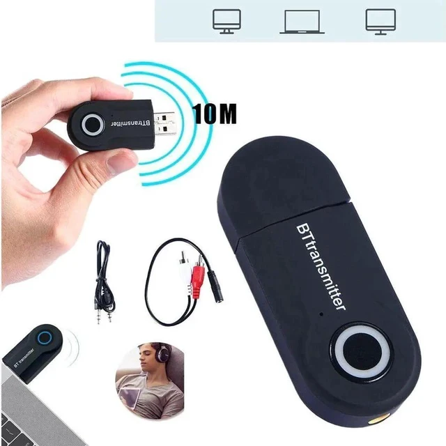 Alt view image 2 of 6 - Wireless Bluetooth 5.0 Transmitter A2DP Audio RCA to 3.5mm AUX + USB Adapter