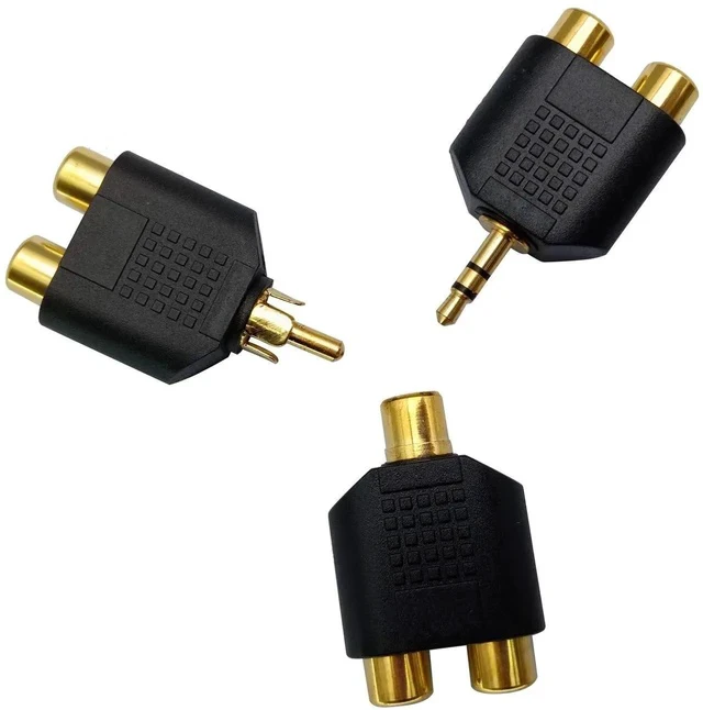Alt view image 4 of 7 - RCA Y Splitter Adapter,Gold-Plated1RCA Male to 2 RCA Female Jack Audio Video Y Splitter Adapters Connector for Audio Video AV TV Cable Convert (5 Pack M/F)