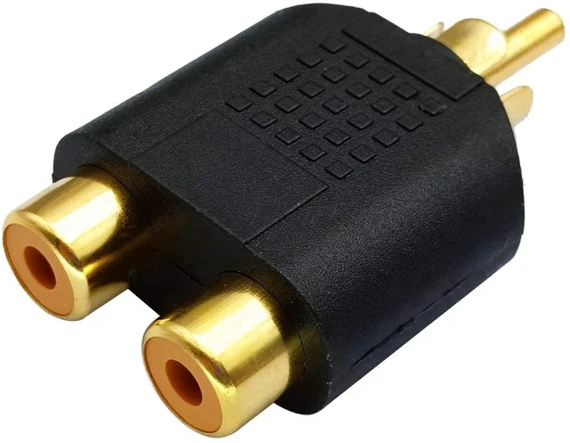Alt view image 7 of 7 - RCA Y Splitter Adapter,Gold-Plated1RCA Male to 2 RCA Female Jack Audio Video Y Splitter Adapters Connector for Audio Video AV TV Cable Convert (5 Pack M/F)