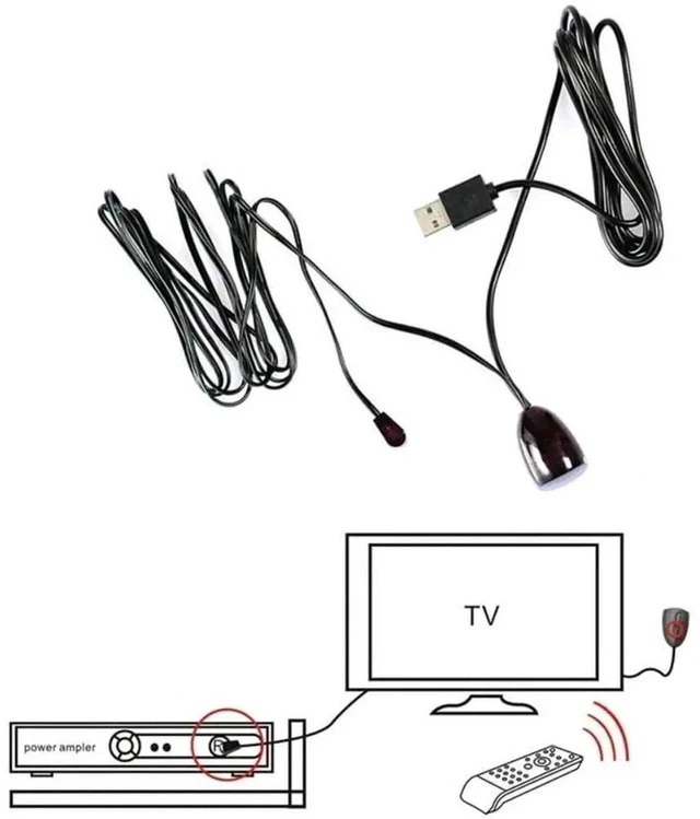 Alt view image 3 of 4 - USB to IR Receiver Cable 10FT Infrared Remote Control Extender Repeater Cable 2m Infrared IR Remote Extender Repeater Receiver USB Adapter Transmitter Applies to Control Devices 2m with Lights
