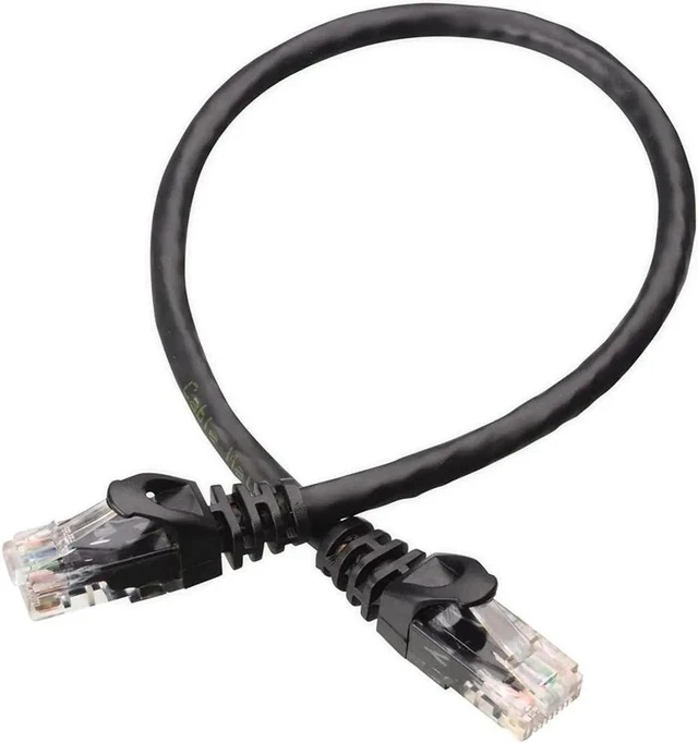 Alt view image 6 of 6 - CAT6 Ethernet Cable LAN Network RJ45 Internet Patch Cord 10Pack Black 1ft Bare Copper