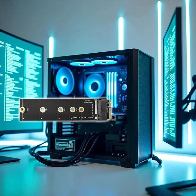 Alt view image 3 of 5 - Wireless for M.2 A/E for Key Slot to for M for Key WiFi Bluetooth-Compatible Adapter for NVMe PCI for Express M.2 Nvme Ssd Adapter Card M2 Key A-E to M2 NVME Converter Card to, 1 Piece