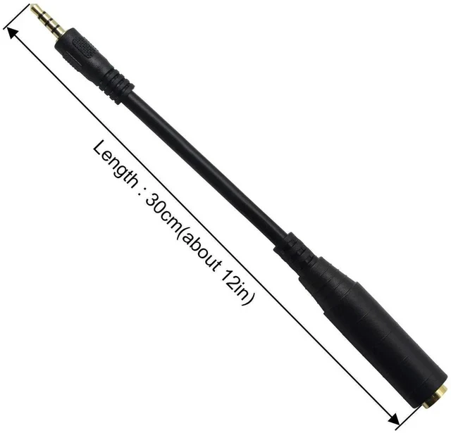 Alt view image 3 of 6 - 1/4" to 1/8" Adapter,6.35mm Stereo Jack to 3.5mm TRRS Male Audio Cable Connector Adapter for Amplifiers, Guitars, Pianos, Home Theater Equipment Etc.